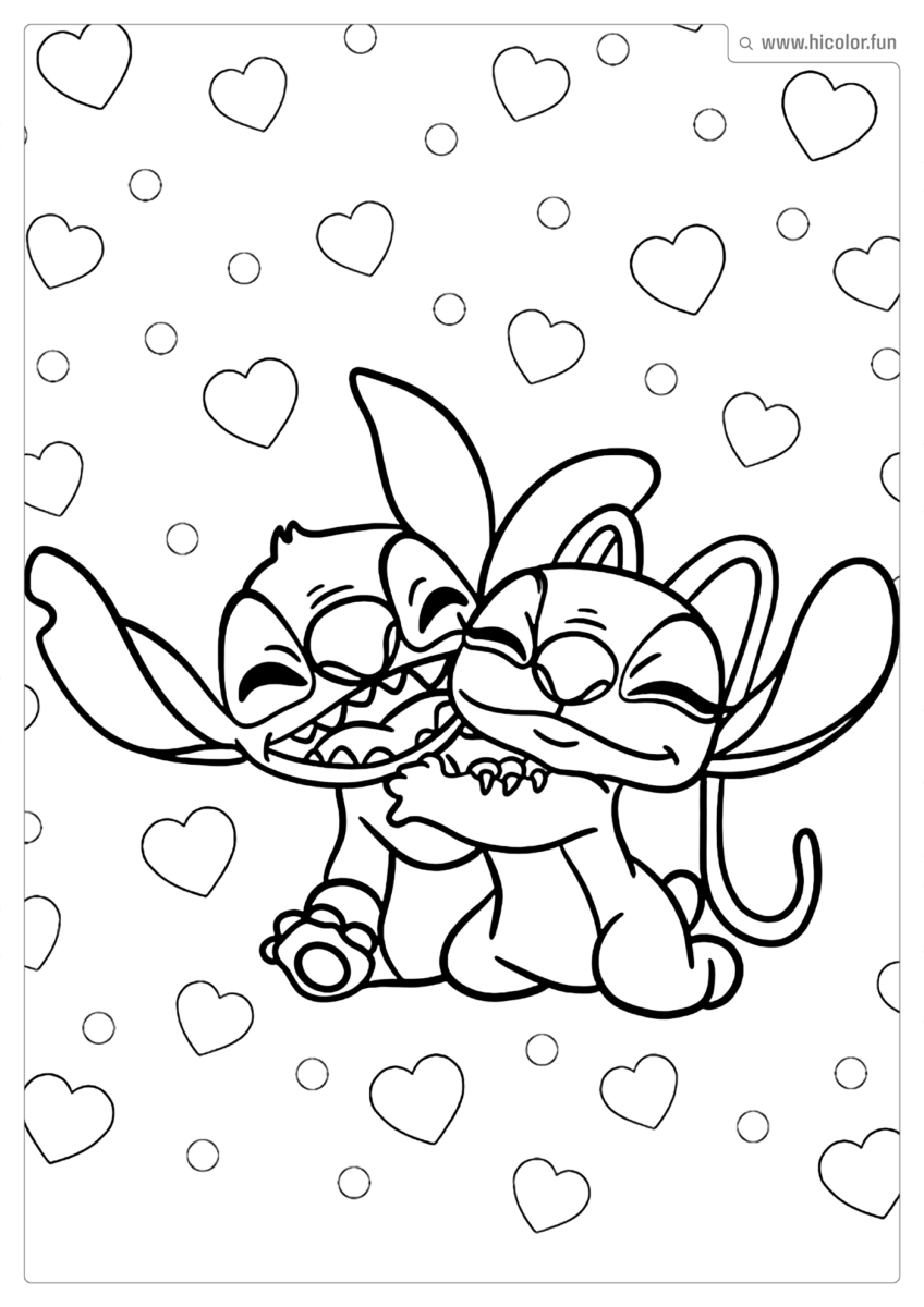 STITCH E ANGEL PARA COLORIR E IMPRIMIR