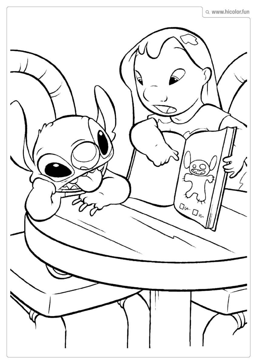 STITCH E LILO PARA COLORIR