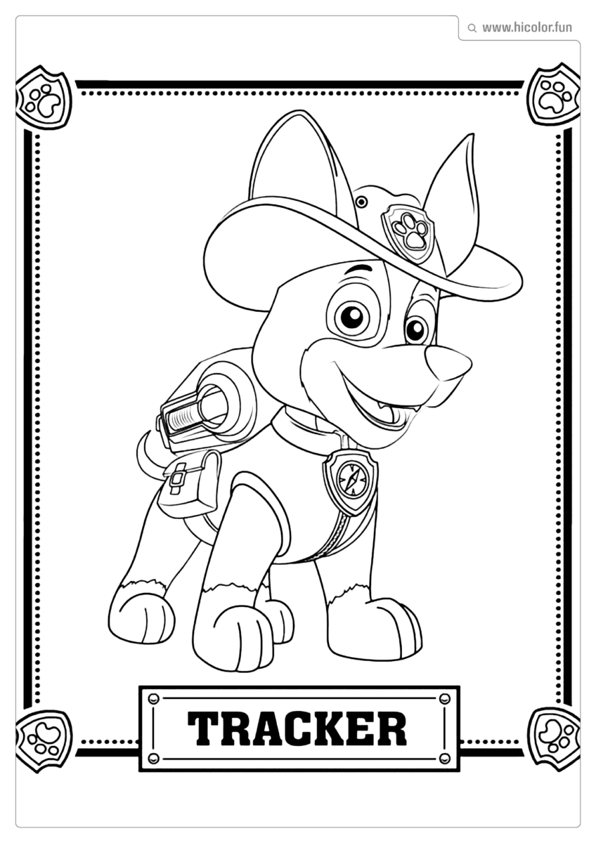 TRACKER PATRULHA CANINA PARA COLORIR