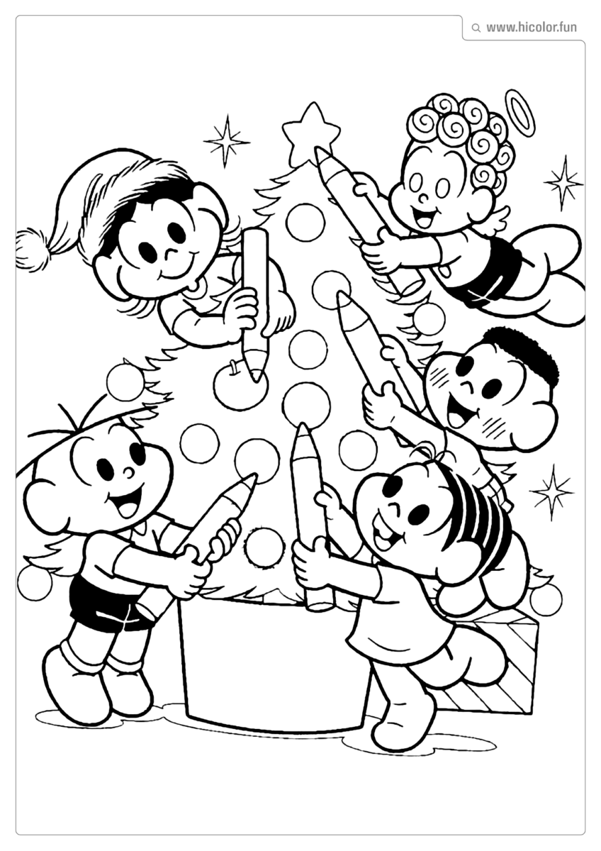 TURMA DA MONICA NATAL COLORIR