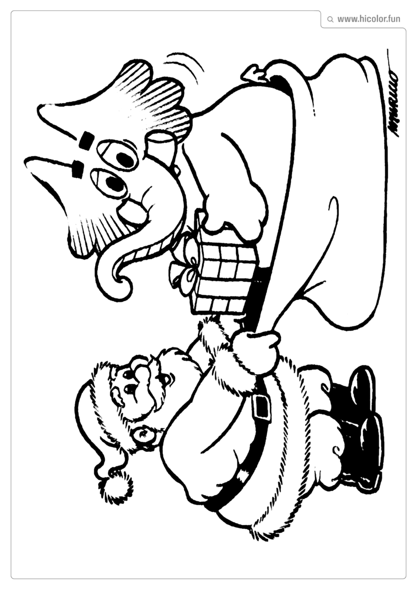 TURMA DA MONICA NO NATAL PARA COLORIR