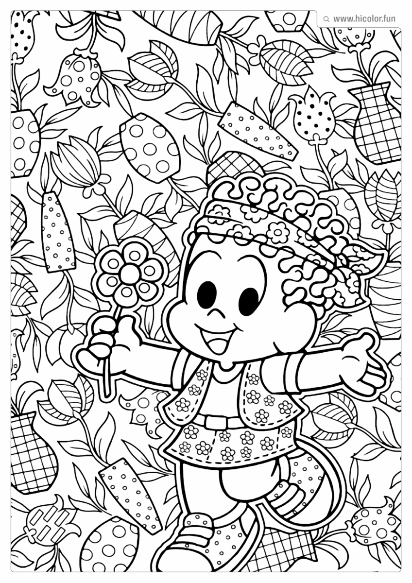 TURMA DA MONICA PARA COLORIR CASCUDA PARA IMPRIMIR