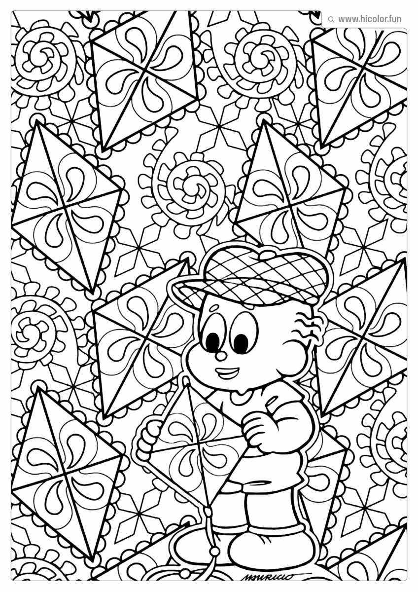 TURMA DA MONICA PARA COLORIR JEREMIAS PARA IMPRIMIR