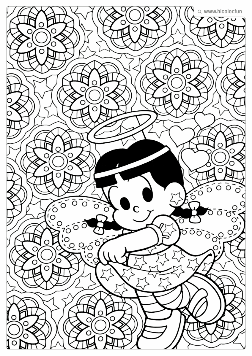 TURMA DA MONICA PARA COLORIR ROSINHA MOSAICO