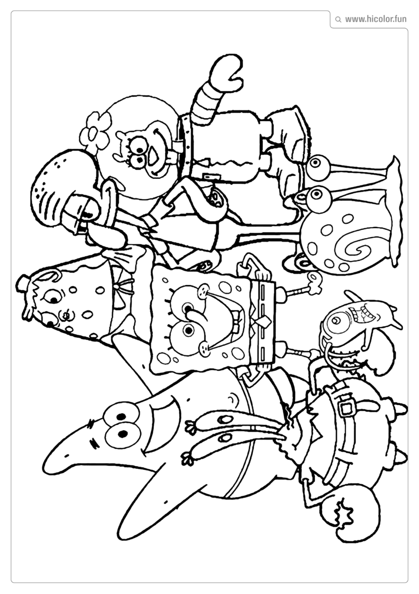 TURMA DO BOB ESPONJA PARA COLORIR