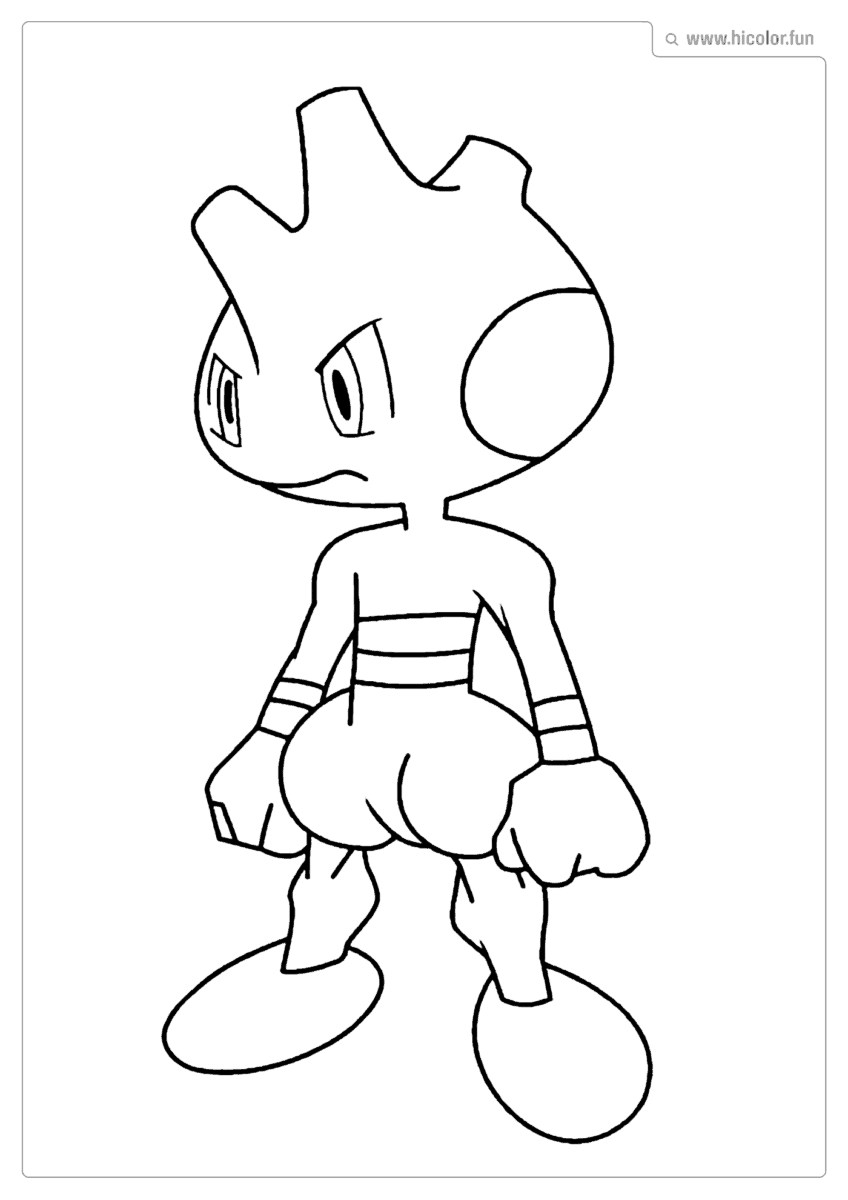 TYROGUE POKEMON PARA COLORIR