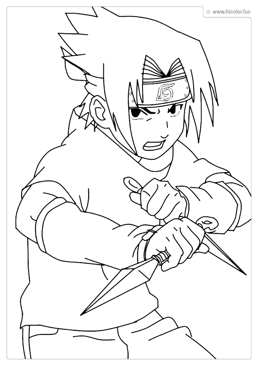 UCHIHA SASUKE PARA IMPRMIR E PINTAR
