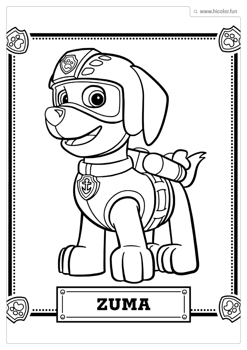 ZUMA PATRULHA CANINA PARA COLORIR